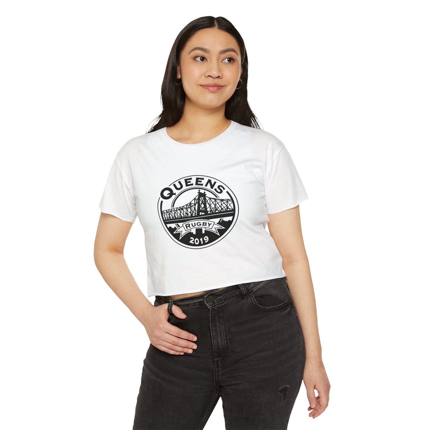 Queens Rugby 2019 Crop Top — Women's Festival Shirt
