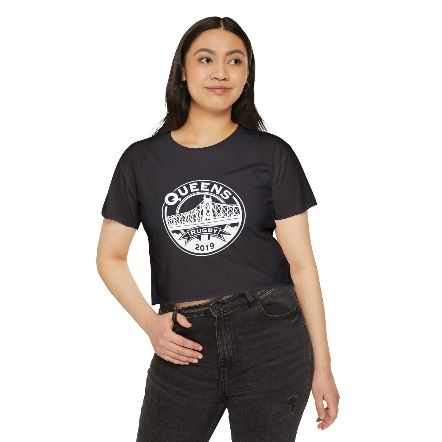 Queens Rugby 2019 Crop Top — Women's Festival Shirt