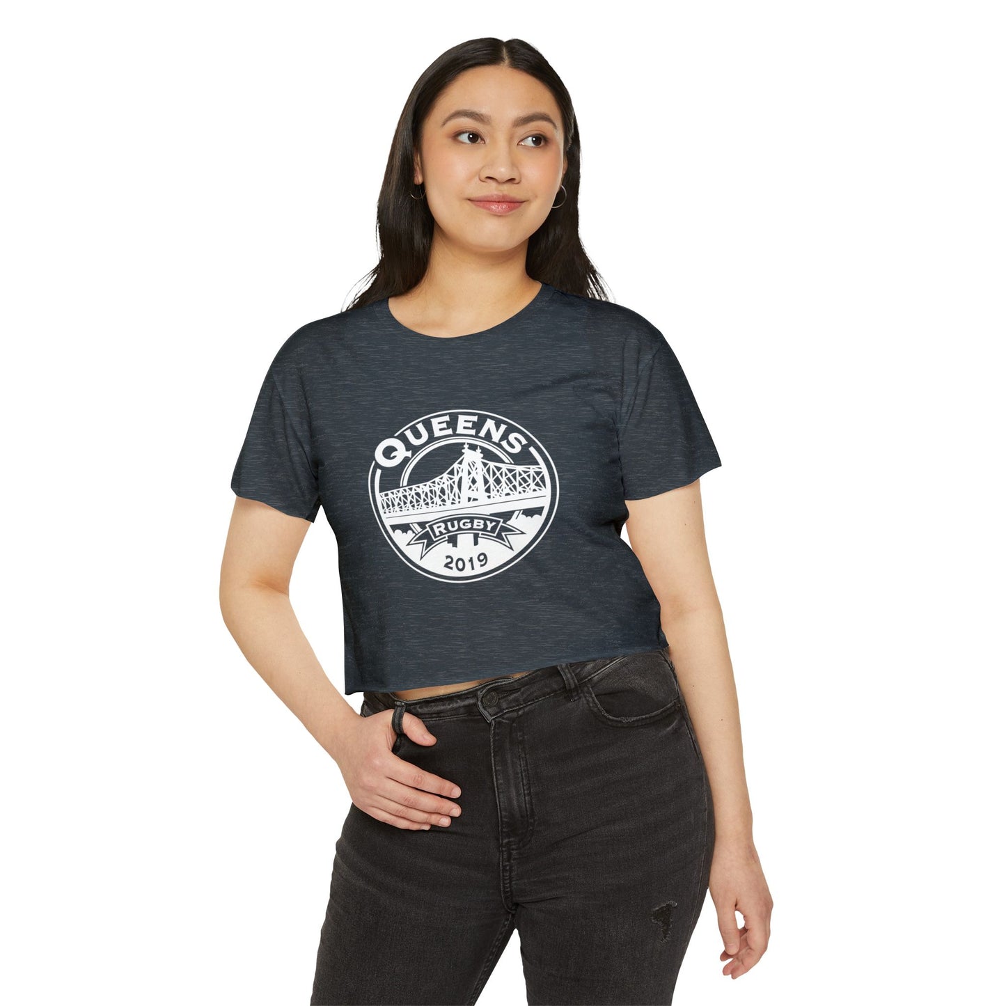 Queens Rugby 2019 Crop Top — Women's Festival Shirt